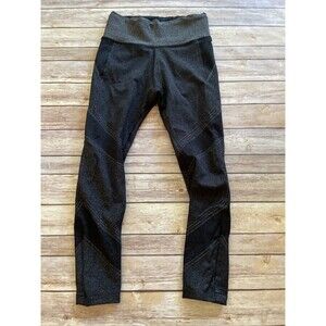 ATHLETA LUREX TIGHT Black Metallic Pants Size Small